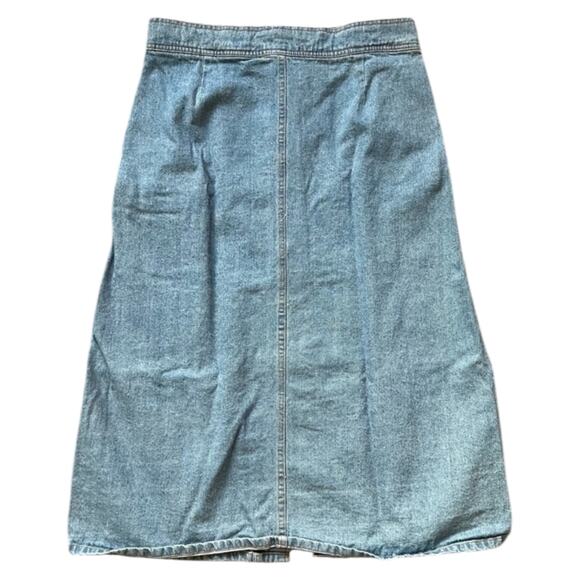 NWT Sans Souci Blue A-Line Denim Split Front Skirt - Picture 2 of 5